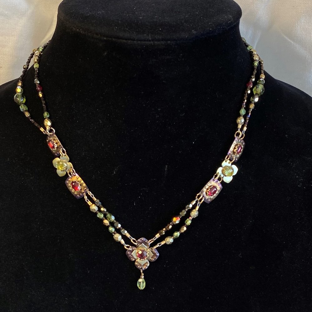 Vintage Colorful Crystal Asia Inspired Necklace
